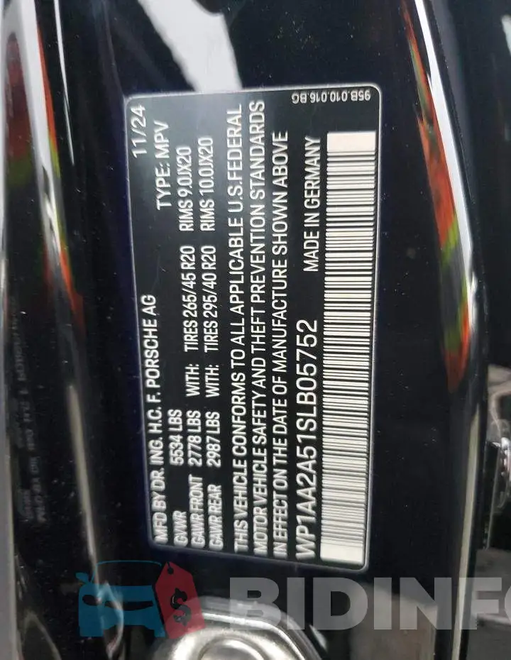 WP1AA2A51SLB05752 Photo# 14