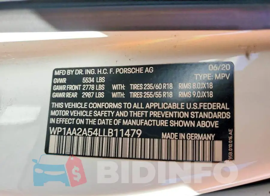 WP1AA2A54LLB11479 Photo# 13