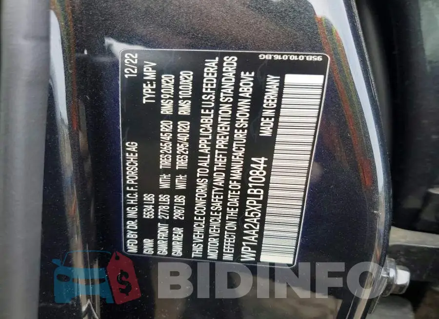 WP1AA2A5XPLB10844 Photo# 13