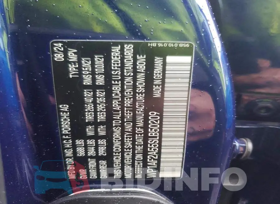 WP1AF2A55SLB50209 Photo# 13