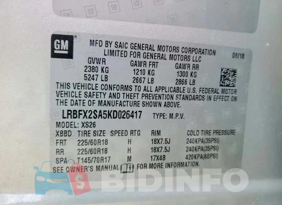 LRBFX2SA5KD026417 Photo# 13