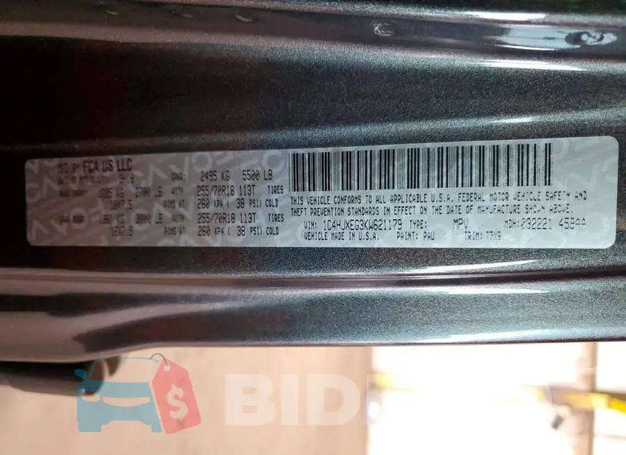 1C4HJXEG3KW621179 Photo# 12