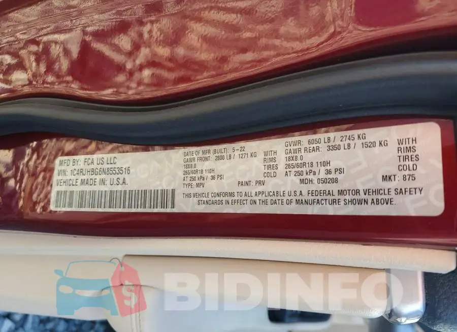 1C4RJHBG6N8553516 Photo# 12