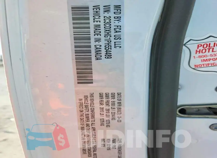 2C3CDXHG1PH554489 Photo# 13