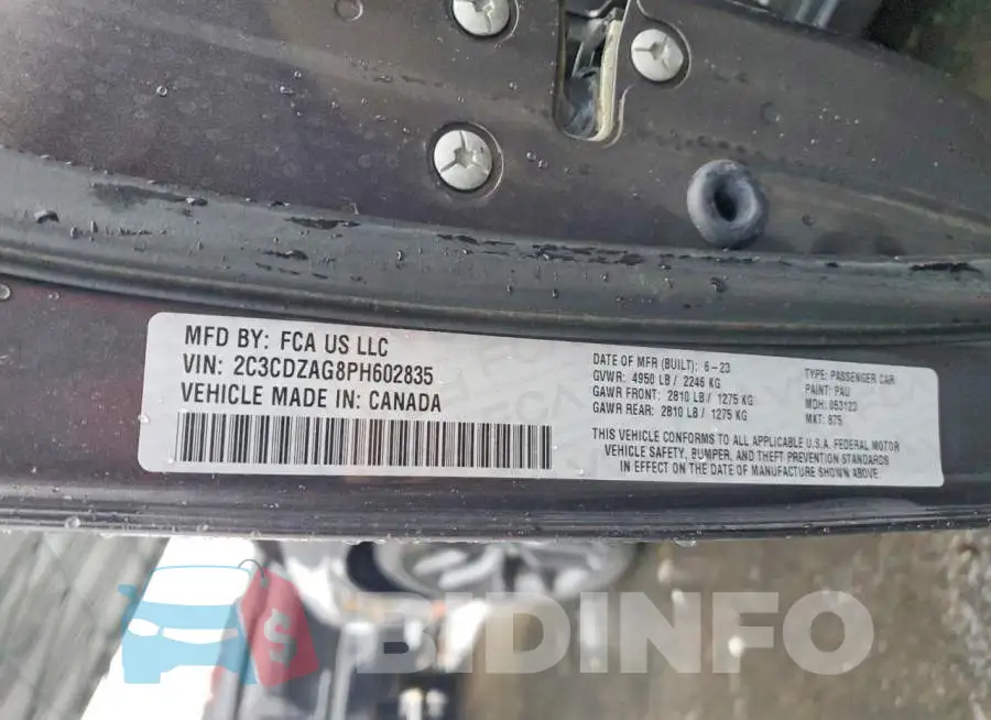 2C3CDZAG8PH602835 Photo# 12