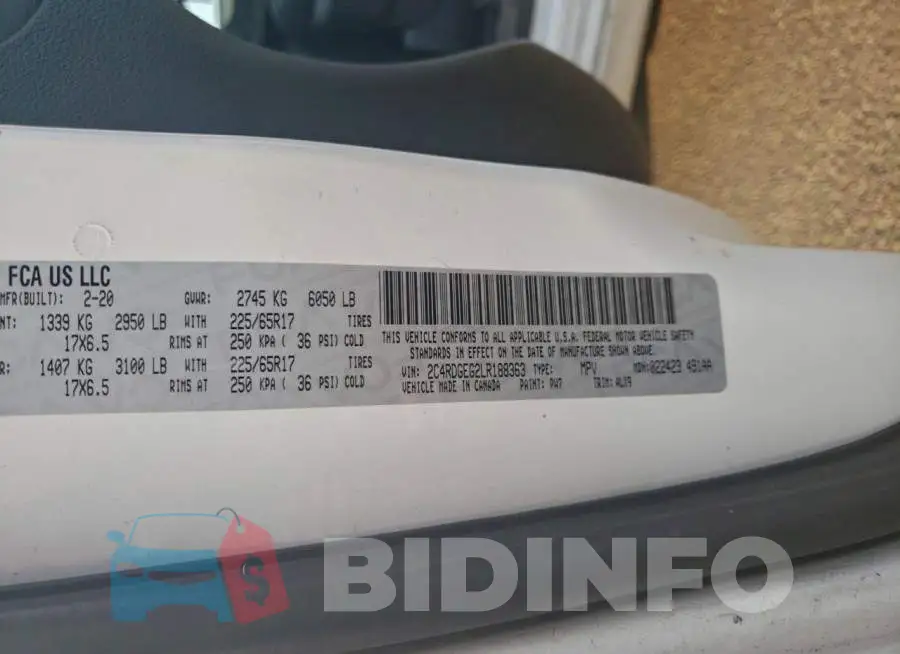 2C4RDGEG2LR188363 Photo# 13