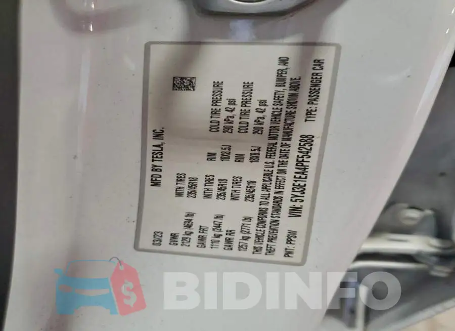 5YJ3E1EA4PF542588 Photo# 12