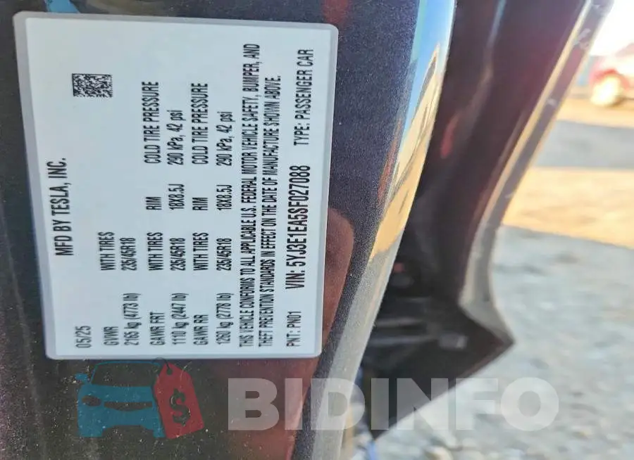5YJ3E1EA5SF027088 Photo# 12
