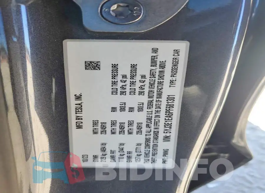 5YJ3E1EA6PF681301 Photo# 12
