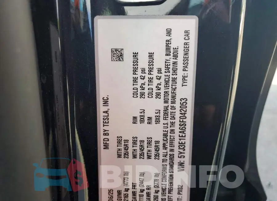 5YJ3E1EA6SF042053 Photo# 12