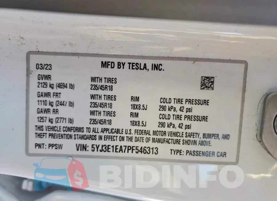 5YJ3E1EA7PF546313 Photo# 12