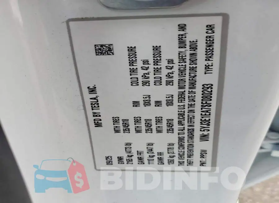 5YJ3E1EA7SF080293 Photo# 12