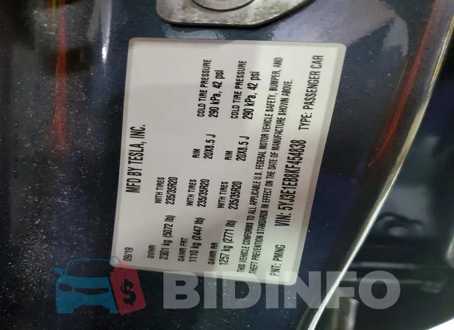 5YJ3E1EB8KF454838 Photo# 12
