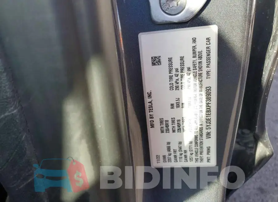 5YJ3E1EBXPF389093 Photo# 12