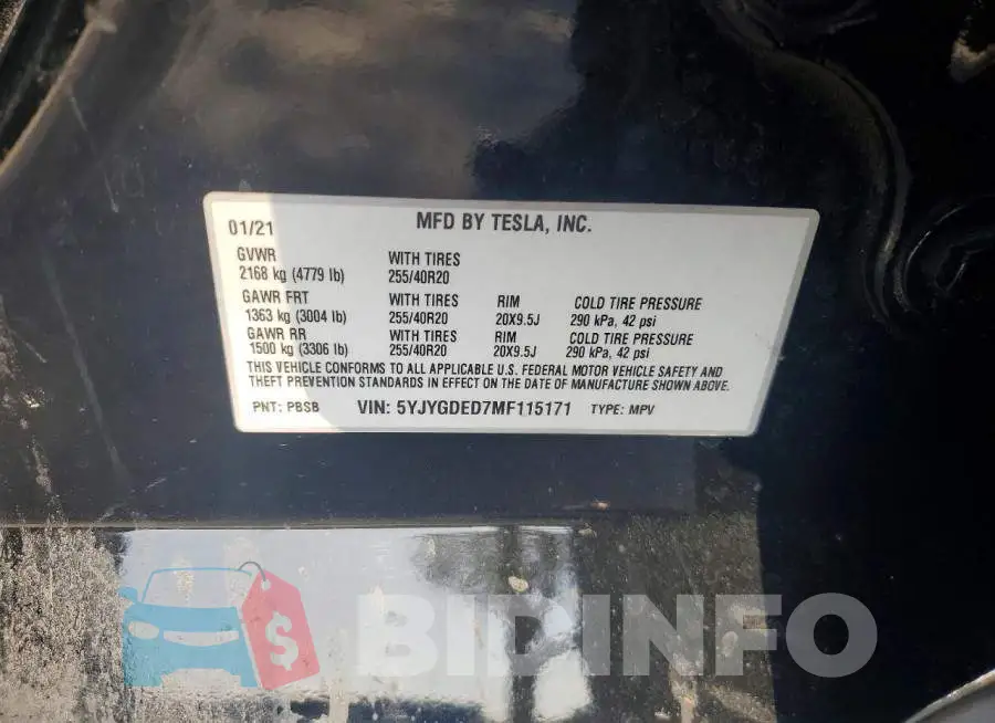 5YJYGDED7MF115171 Photo# 14