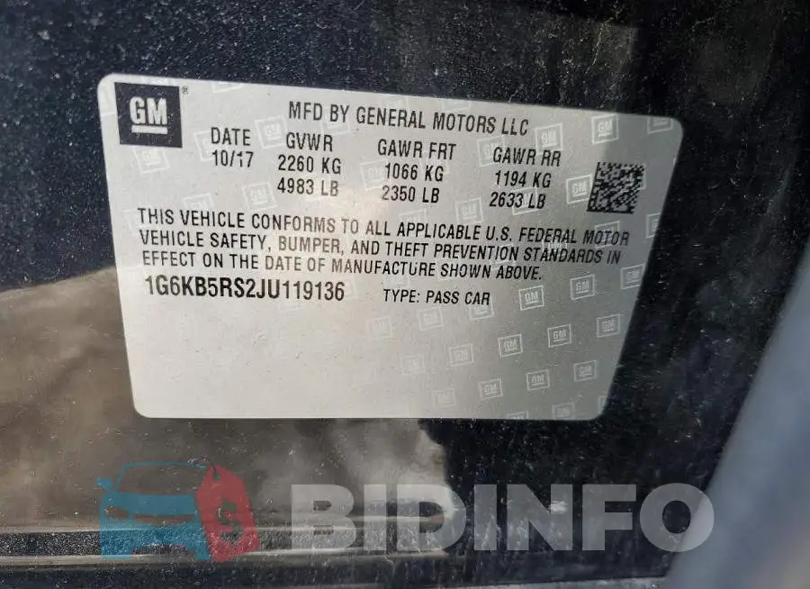 1G6KB5RS2JU119136 Photo# 12