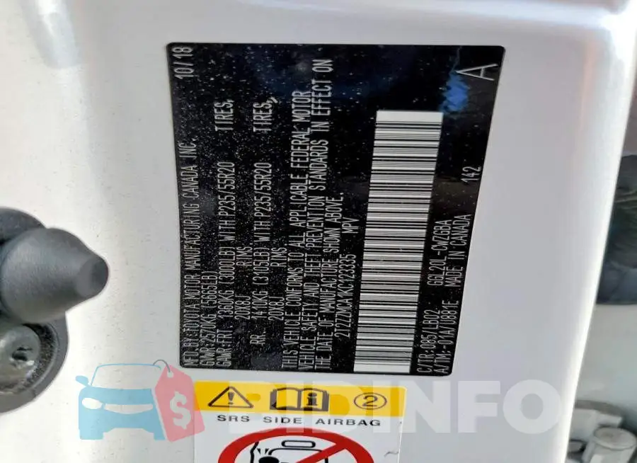 2T2ZZMCA1KC123335 Photo# 13