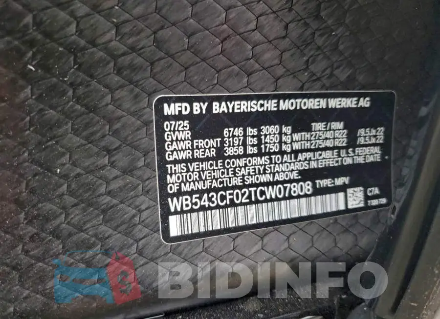 WB543CF02TCW07808 Photo# 13