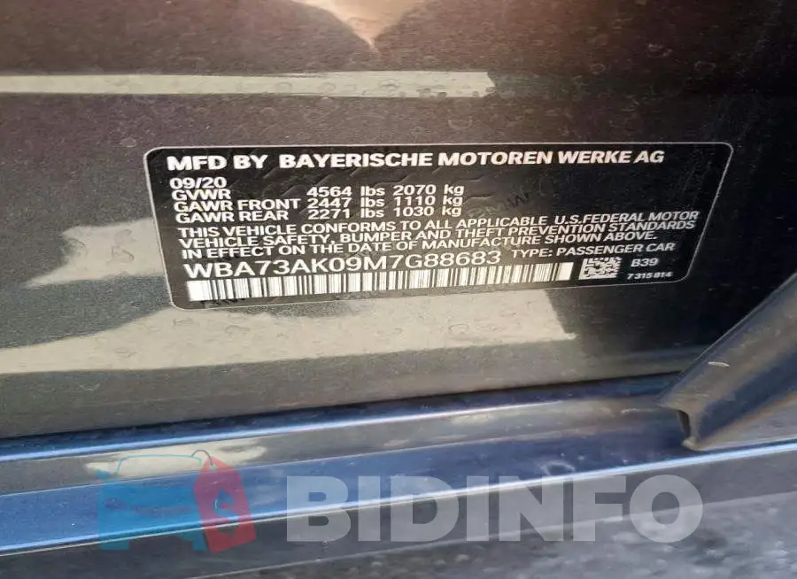 WBA73AK09M7G88683 Photo# 12