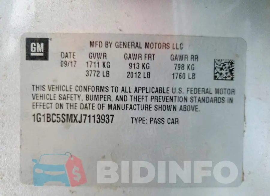 1G1BC5SMXJ7113937 Photo# 13