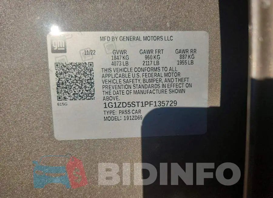 1G1ZD5ST1PF135729 Photo# 12