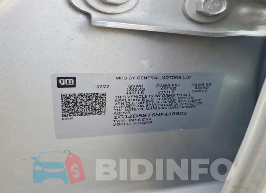 1G1ZD5ST6NF116803 Photo# 13