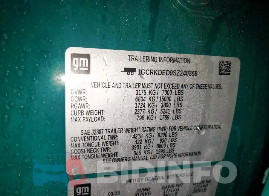 1GCRKDED9SZ240358 Photo# 11