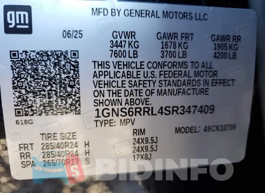 1GNS6RRL4SR347409 Photo# 13