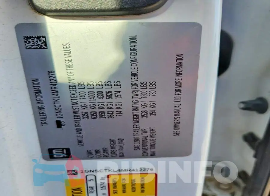 1GNSCTKL4MR412276 Photo# 13