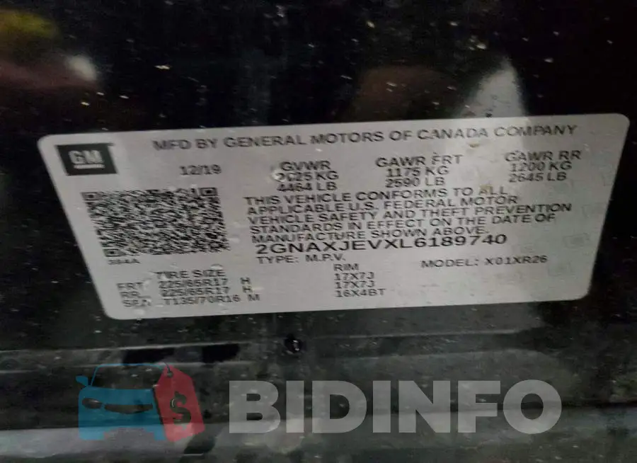 2GNAXJEVXL6189740 Photo# 12