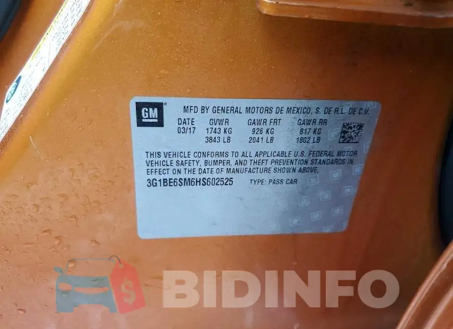 3G1BE6SM6HS602525 Photo# 12