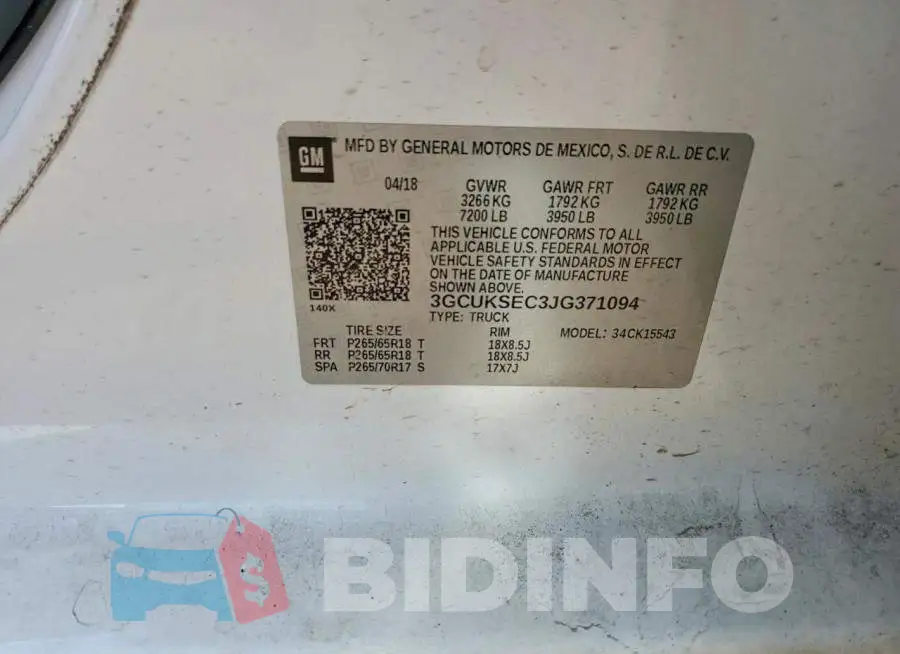 3GCUKSEC3JG371094 Photo# 12
