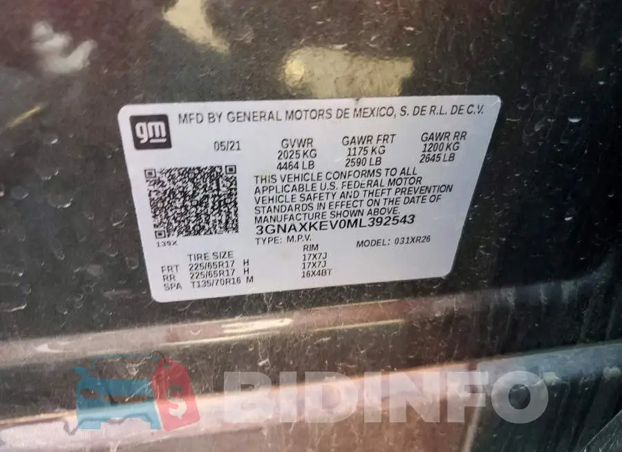 3GNAXKEV0ML392543 Photo# 12