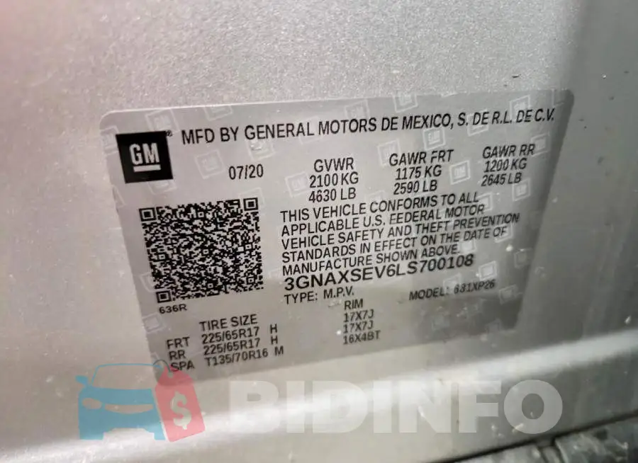 3GNAXSEV6LS700108 Photo# 14