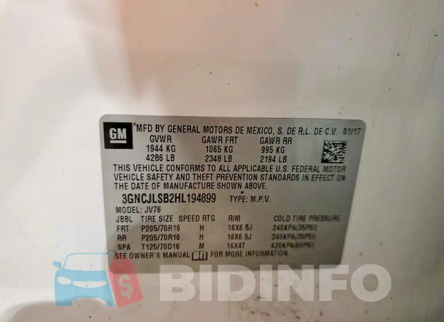 3GNCJLSB2HL194899 Photo# 13