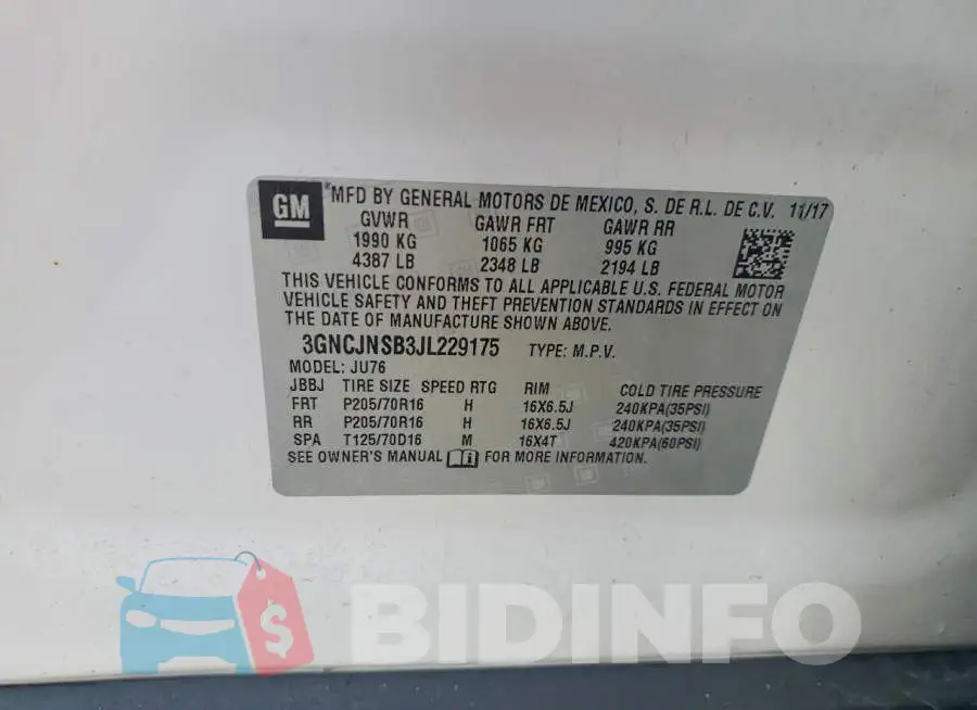 3GNCJNSB3JL229175 Photo# 12