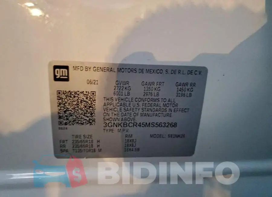 3GNKBCR45MS563268 Photo# 14