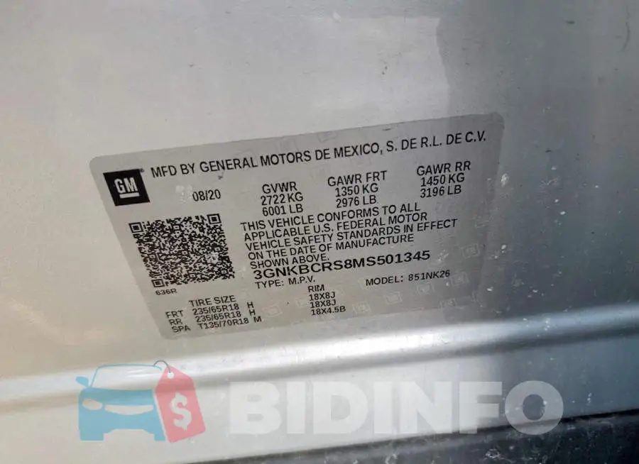 3GNKBCRS8MS501345 Photo# 12
