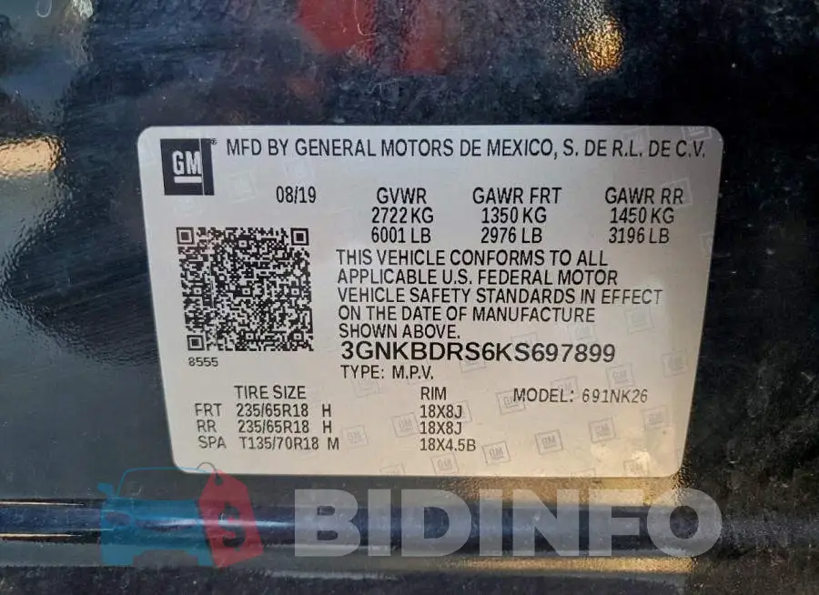 3GNKBDRS6KS697899 Photo# 14