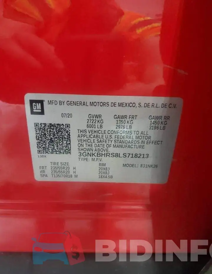 3GNKBHRS8LS718213 Photo# 14