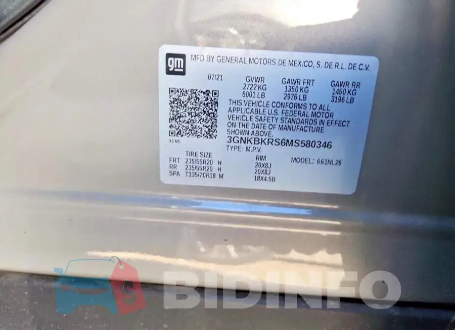 3GNKBKRS6MS580346 Photo# 13