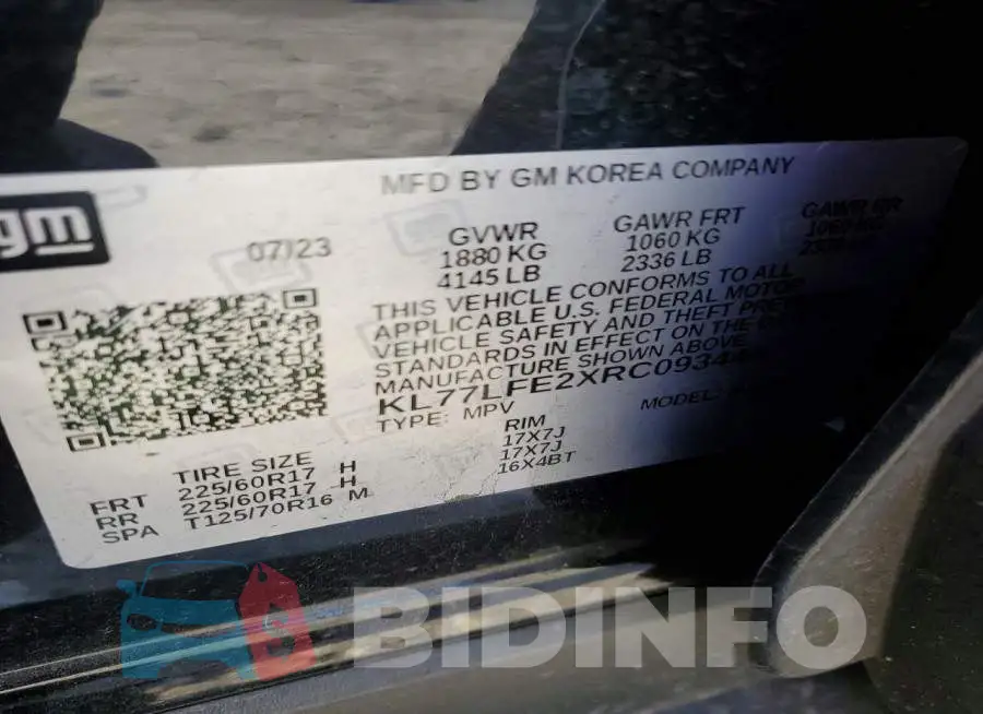 KL77LFE2XRC093444 Photo# 14
