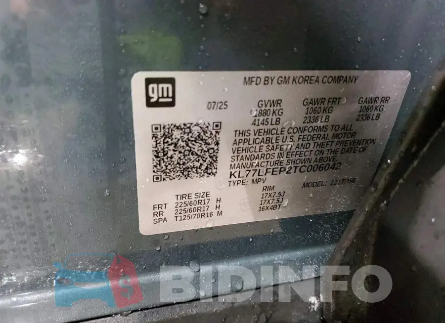 KL77LFEP2TC006042 Photo# 14