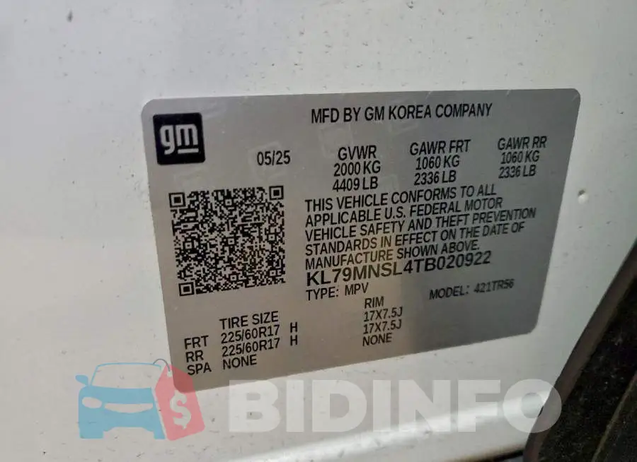 KL79MNSL4TB020922 Photo# 13