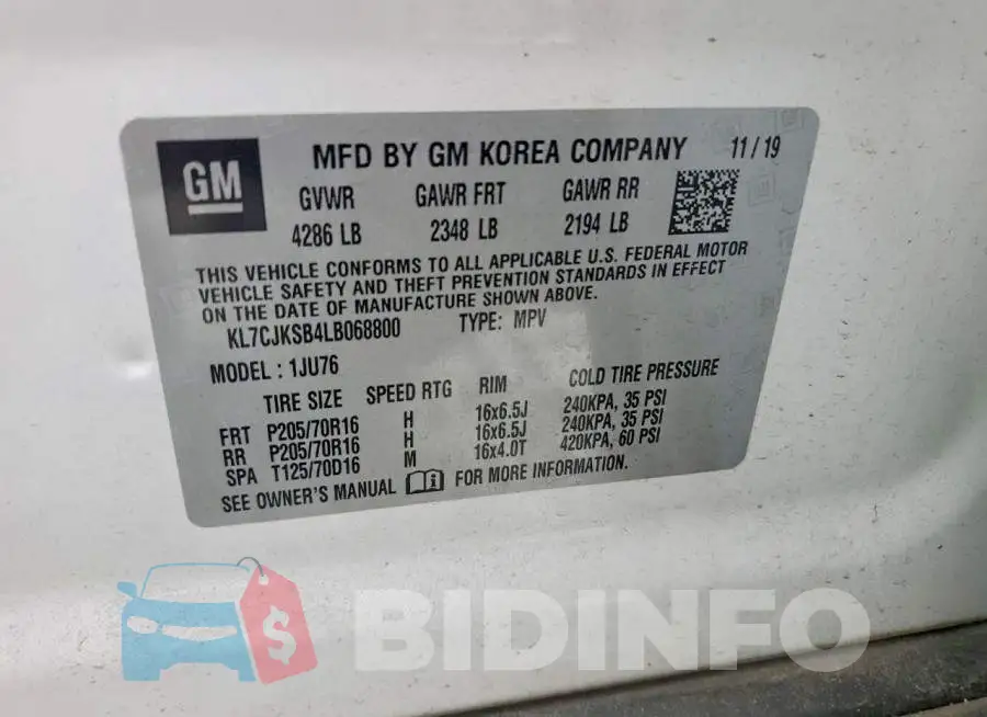 KL7CJKSB4LB068800 Photo# 12