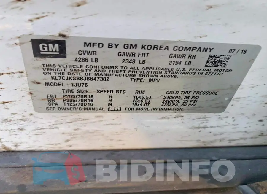 KL7CJKSB8JB647382 Photo# 13