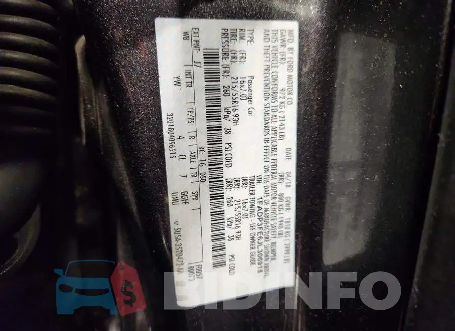 1FADP3FE6JL306918 Photo# 13