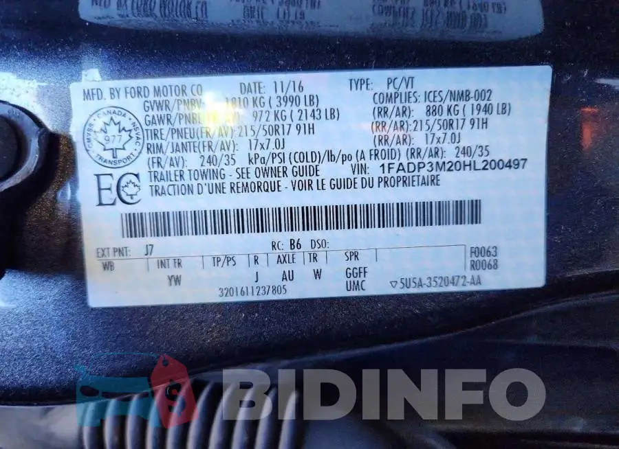 1FADP3M20HL200497 Photo# 12