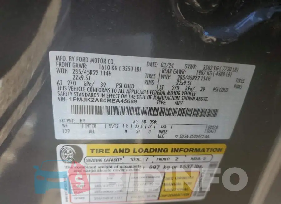 1FMJK2A80REA45689 Photo# 13