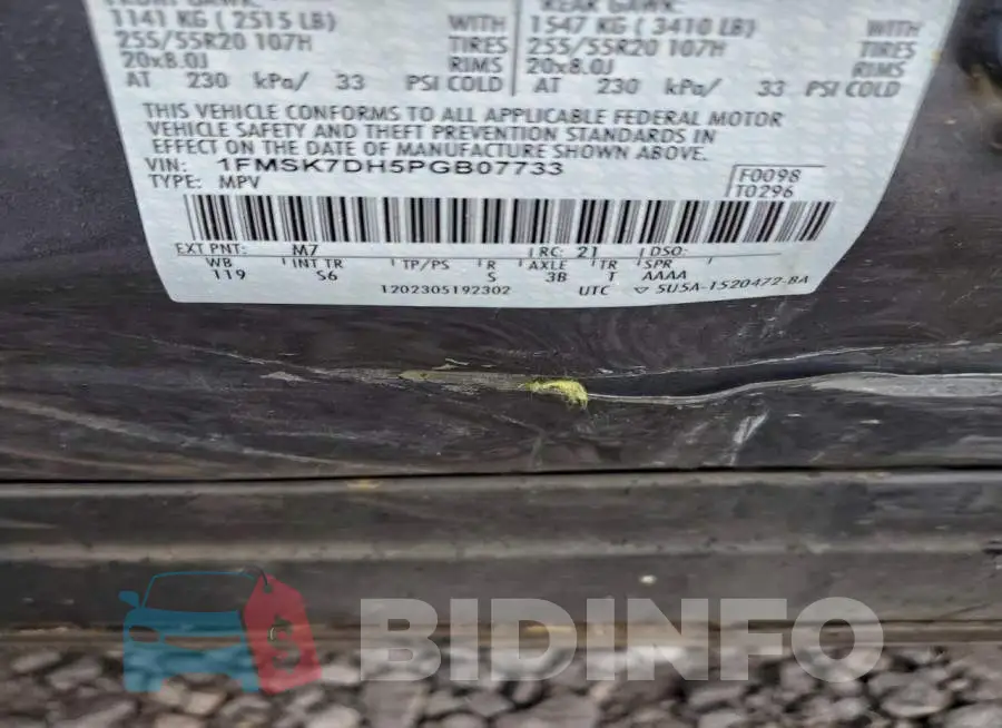 1FMSK7DH5PGB07733 Photo# 13
